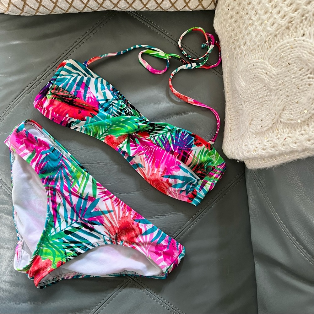 Gorgeous VIBRANT Tropical CATALINA Hipster BIKINI M 8-10
